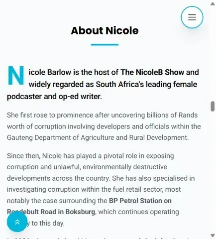 Nicole Barlow Website - Mobile view showcase