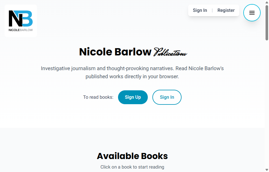 Portfolio Review – Nicole Barlow E-Reader Portal