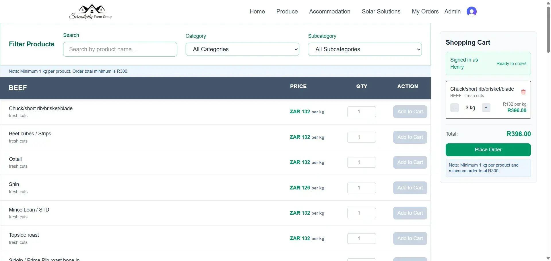 Serendipity Farm Group Website - Hero section, main banner image